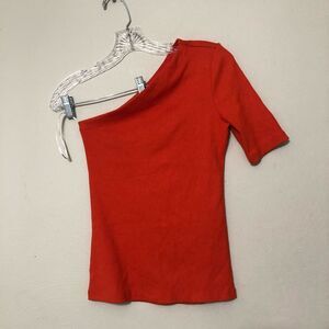 Country Road Women’s XXS Orange Ribbed One Shoulder Top